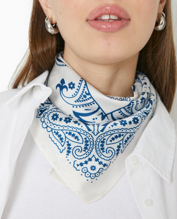 Foulard à motifs en tissu satiné bleu marine - Pimkie
