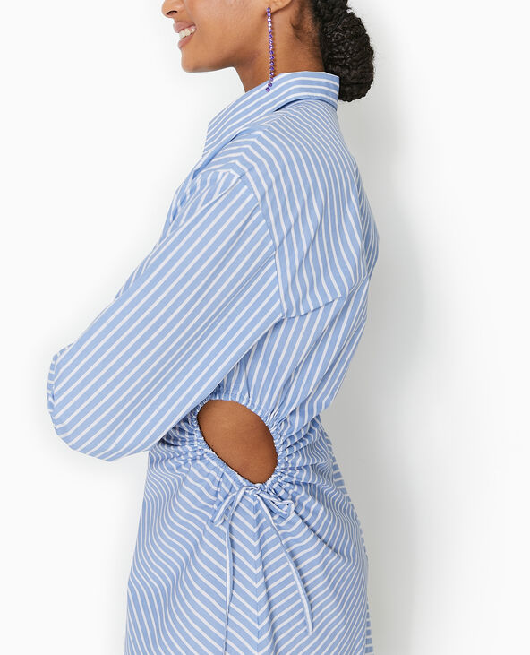 Robe chemise rayée avec cut out côtés bleu - Pimkie