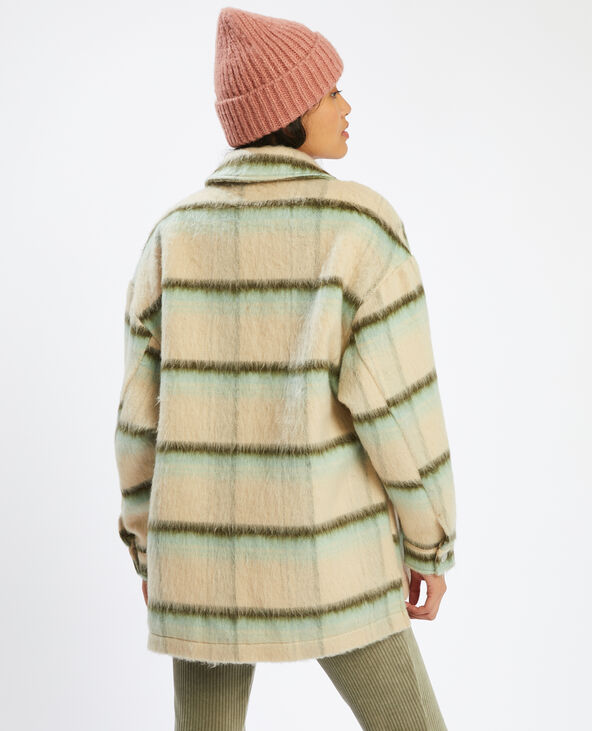 Surchemise oversize à carreaux écru - Pimkie