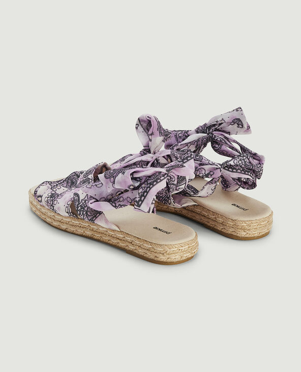 Sandales plateforme semelles cordes lilas - Pimkie