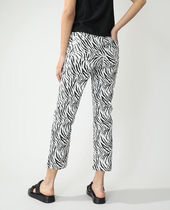 Jean straight high waist zébré noir - Pimkie