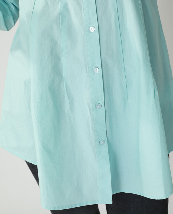 Chemise longue cintrée bleu turquoise - Pimkie