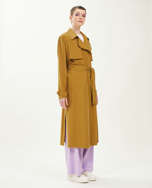Trench long en tissu fluide