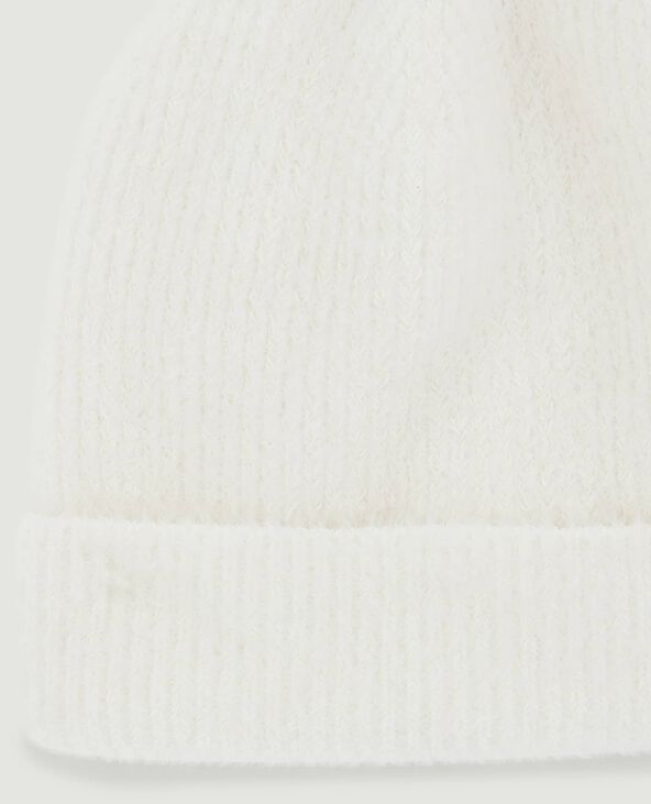 Bonnet en maille fluffy écru - Pimkie