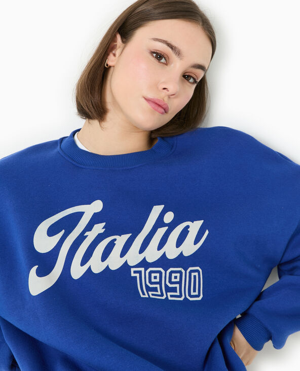 Sweat col rond avec print bleu marine - Pimkie