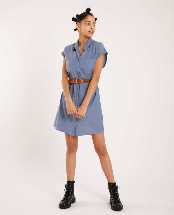 Robe chemise bleu clair - Pimkie