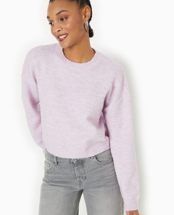 Pull court avec encolure ronde rose - Pimkie