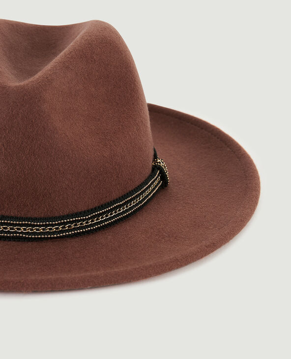 Chapeau avec bande bijou écru - Pimkie