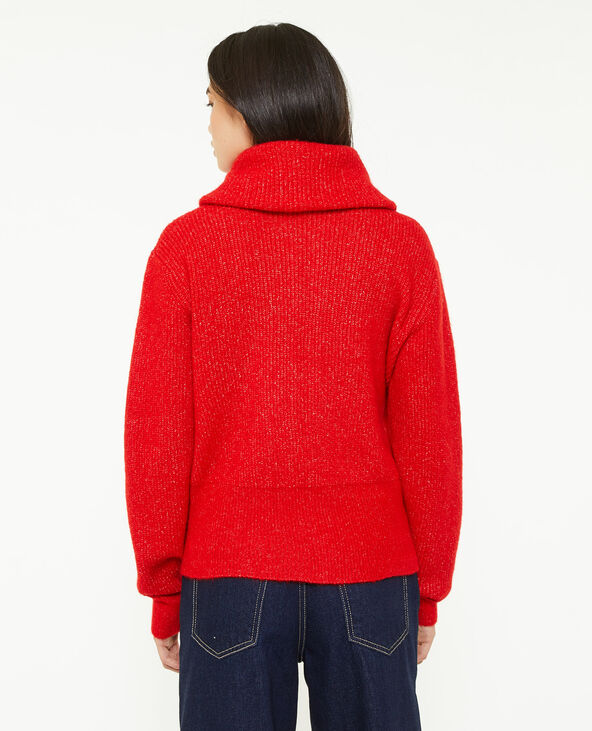 Gilet zippé grand col camionneur rouge - Pimkie