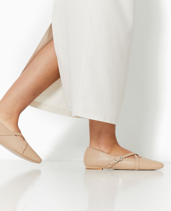 Ballerines avec brides croisées taupe - Pimkie
