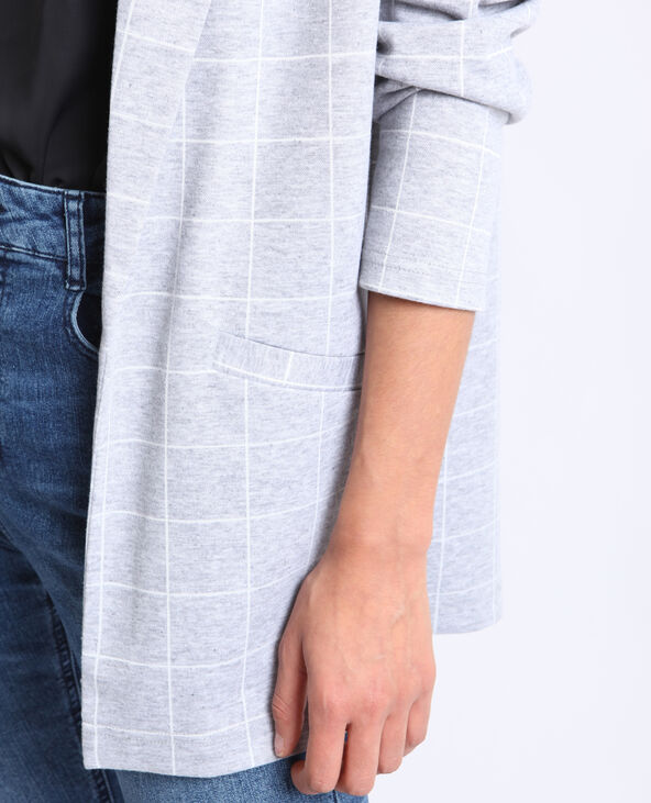 Blazer à carreaux gris chiné - Pimkie