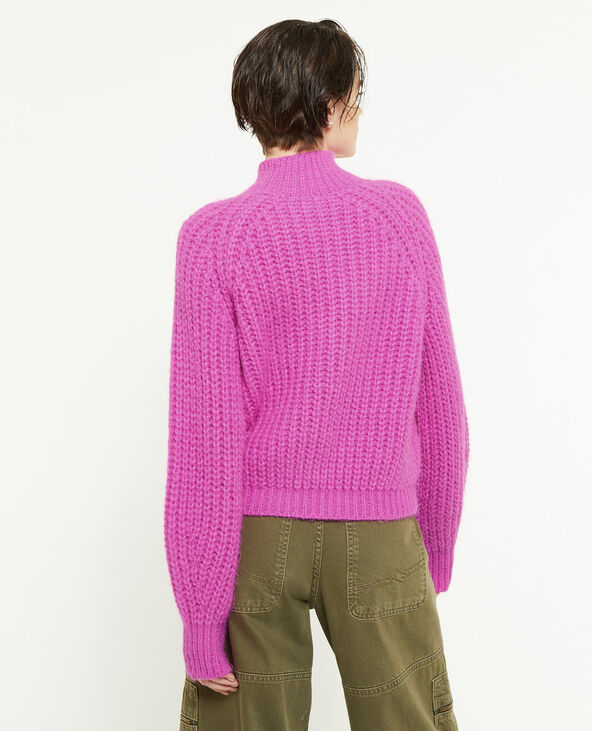 Pull grosses mailles col montant rose - Pimkie