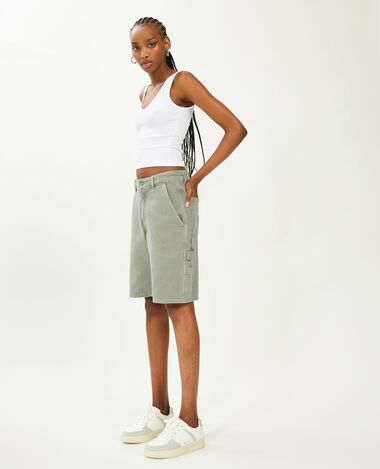 Bermuda charpentier cargo vert de gris - Pimkie