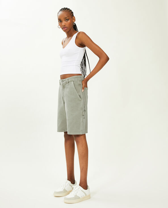 Bermuda charpentier cargo vert de gris - Pimkie