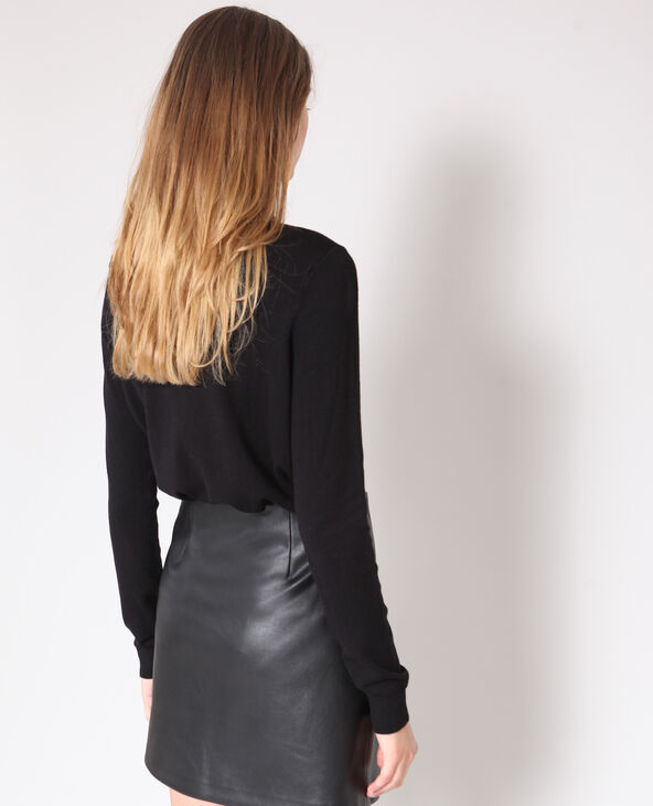 Pull à col bijoux noir - Pimkie