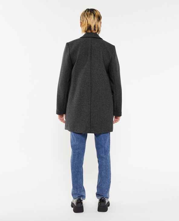 Manteau court drap de laine gris foncé - Pimkie