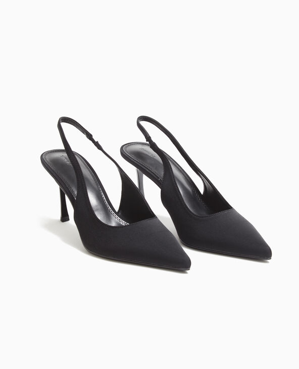 Escarpins bout pointu talon ouvert noir - Pimkie