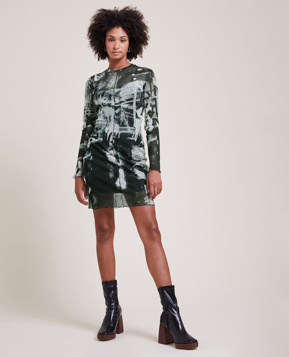 Robe courte en maille micro-mesh noir - Pimkie