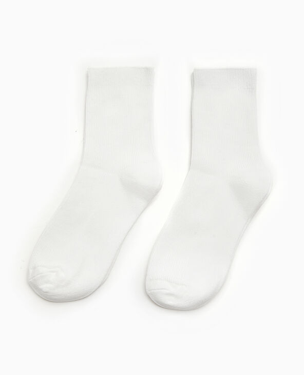 Lot de 2 paires de chaussettes en maille côtelée blanc - Pimkie