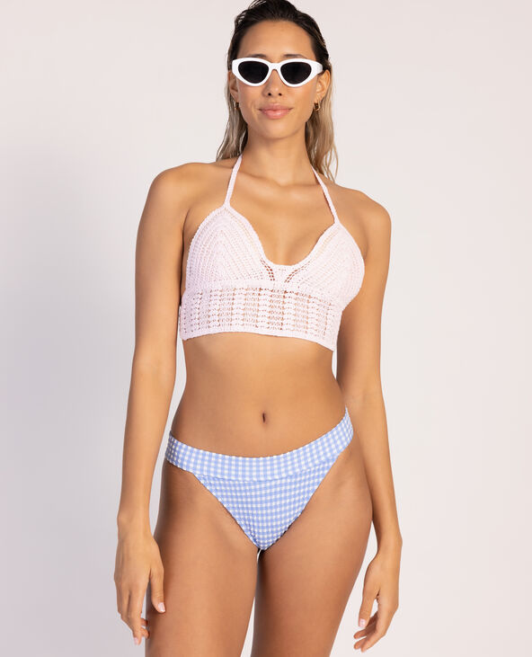 Top dos-nu en crochet lilas - Pimkie