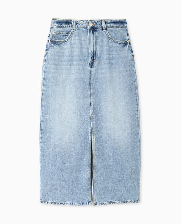 Jupe longue en jean bleu - Pimkie