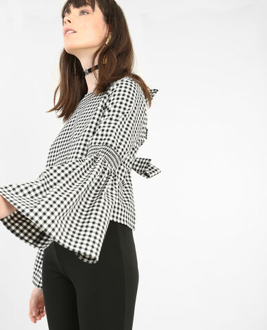 Top vichy dos ouvert noir - Pimkie