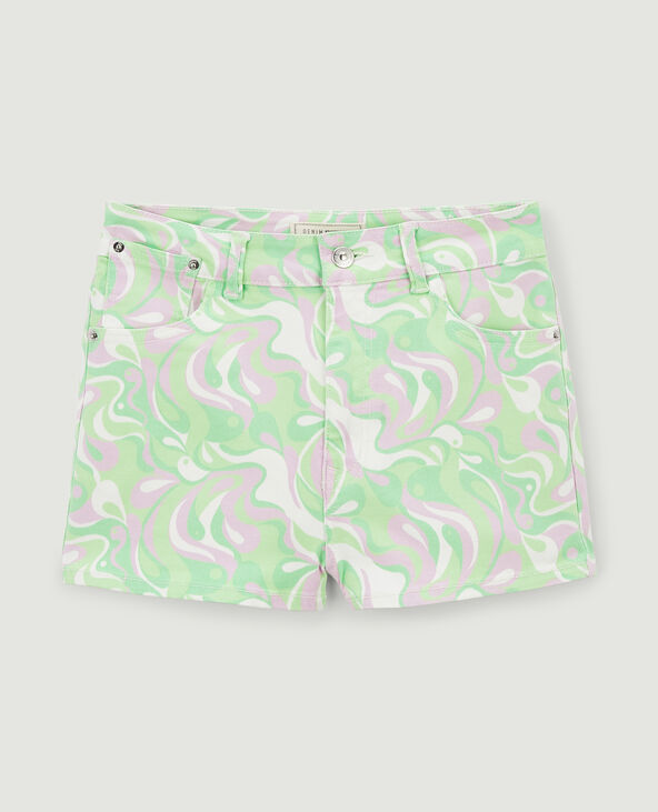 Short en jean slim taille haute vert anis - Pimkie