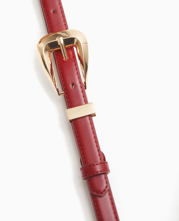 Ceinture fine en simili cuir bordeaux - Pimkie