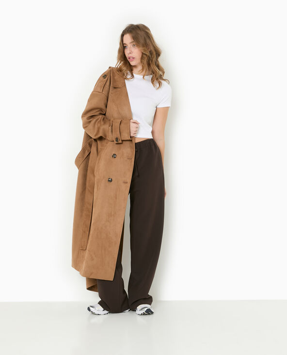 Pantalon large et fluide taille élastiquée marron - Pimkie