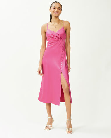Robe longue satinée rose - Pimkie