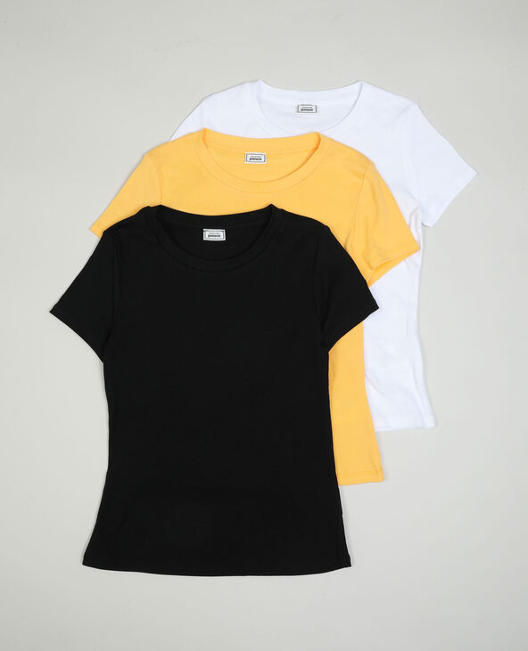 Lot de 3 t-shirts basiques manches courtes orange - Pimkie