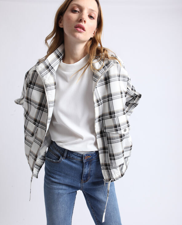 Blouson à carreaux blanc - Pimkie