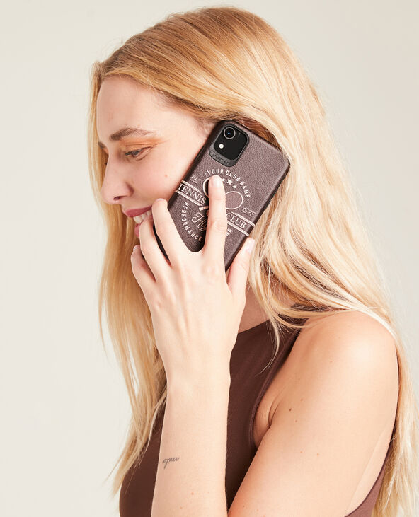 Coque de téléphone effet cuir rose clair - Pimkie