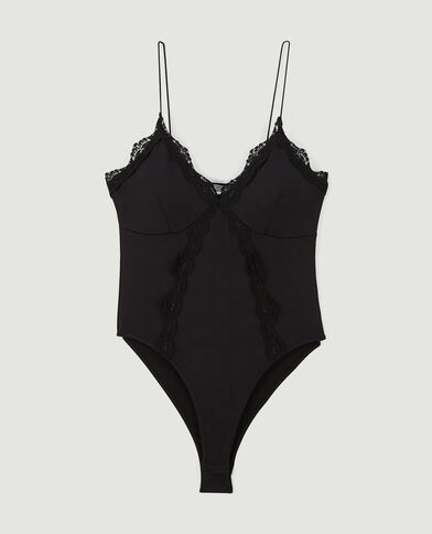 Body avec dentelle esprit lingerie noir - Pimkie