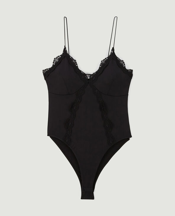 Body avec dentelle esprit lingerie noir - Pimkie