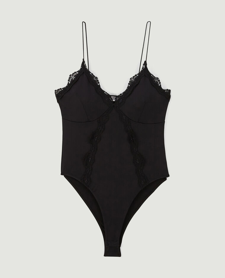 Body avec dentelle esprit lingerie noir - Pimkie