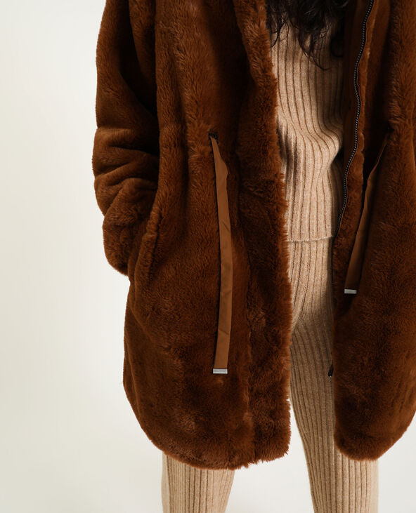 Manteau fausse fourrure marron - Pimkie