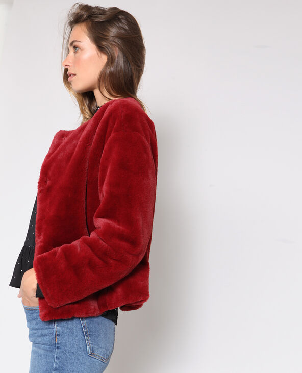 Manteau court en fausse fourrure