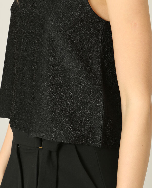 Cropped top brillant noir - Pimkie