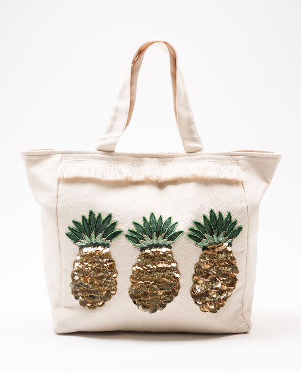 Grand cabas ananas écru - Pimkie