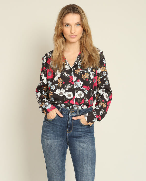 Chemise pyjama imprimée noir - Pimkie