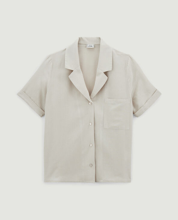 Chemise courte avec lin sable - Pimkie