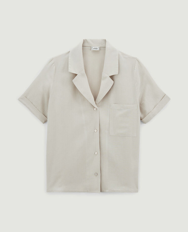Chemise courte avec lin sable - Pimkie