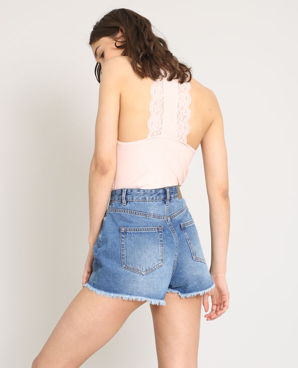 Top en dentelle rose clair - Pimkie