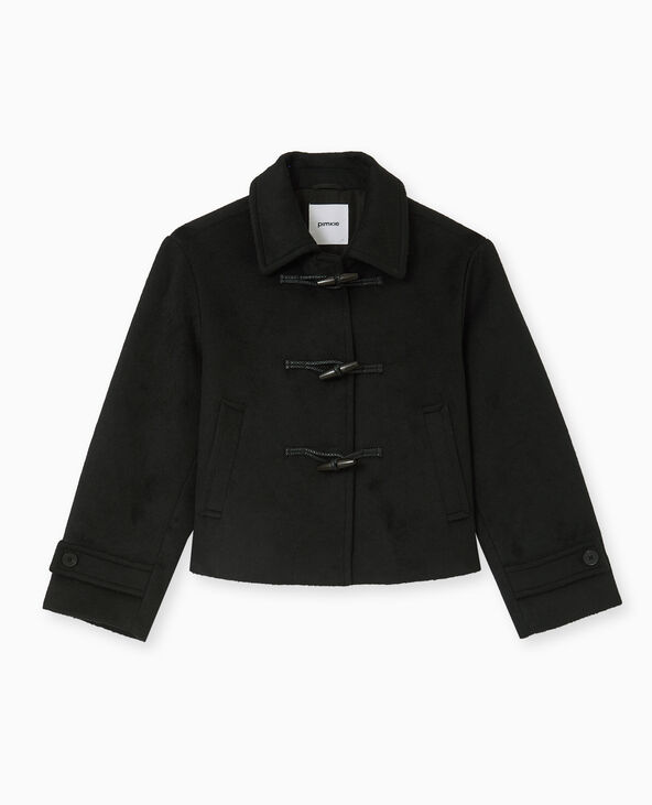 Manteau court et droit avec boutons duffle coat noir - Pimkie