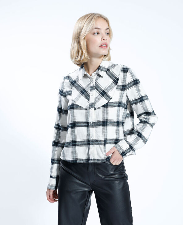 Chemise à carreaux blanc - Pimkie