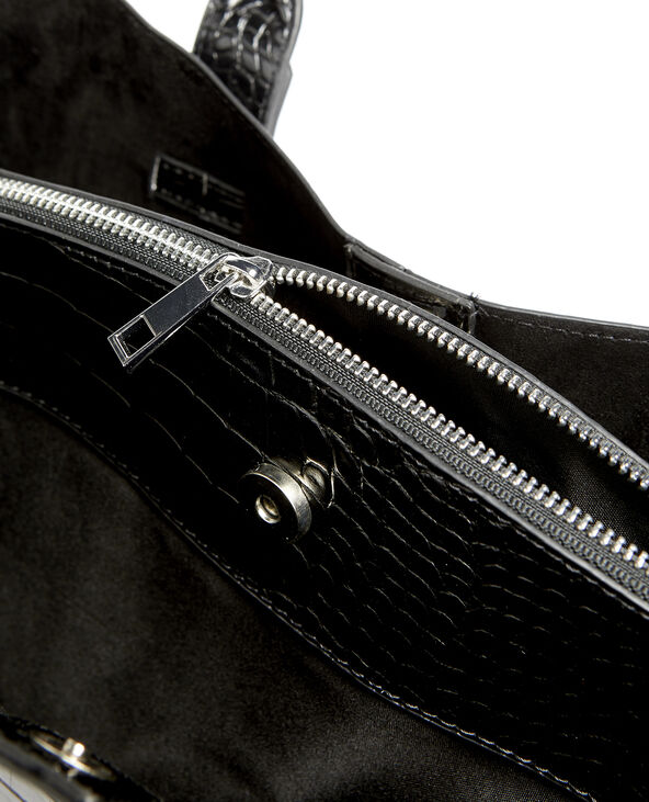 Grand sac cabas croco noir - Pimkie