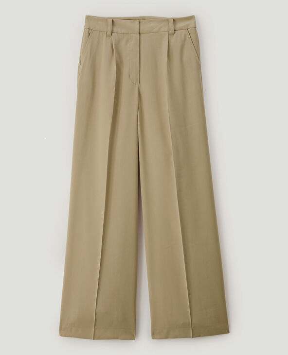 Pantalon large taille haute SMALL taupe - Pimkie