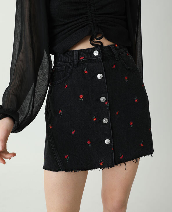 Jupe en jean shop noir pimkie