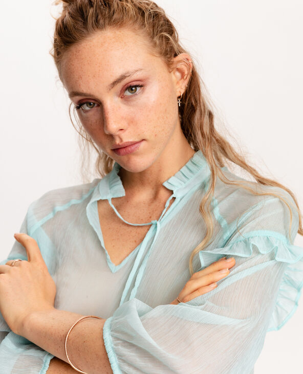 Blouse transparente bleu turquoise - Pimkie